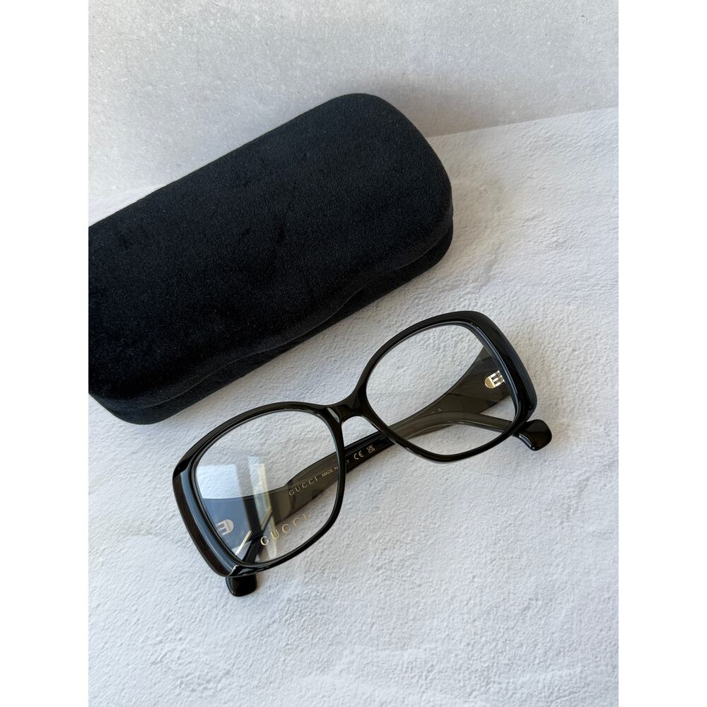 NEW Gucci GG1236O Black Square Eyeglasses Frames - Picture 2 of 7